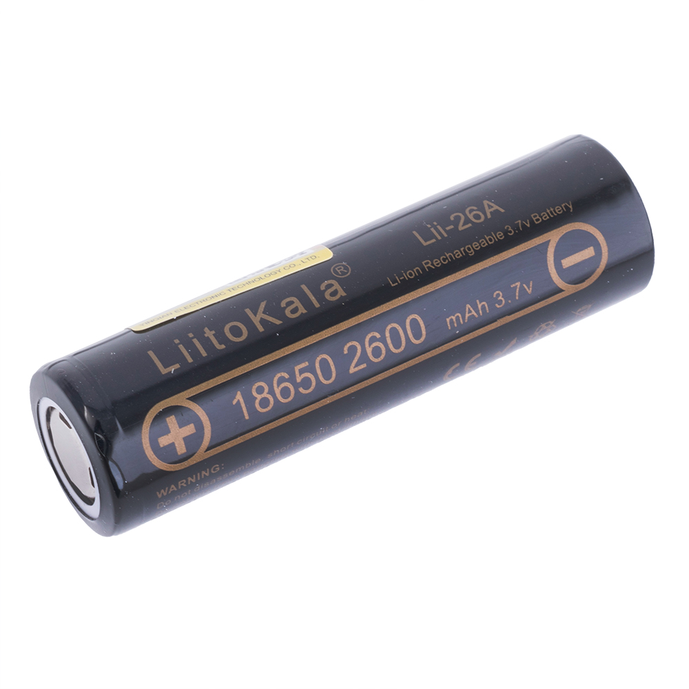Li-Ion 2600mAh, 3,7V, 18650 LiitoKala літій-іонний акумулятор Lii-26A