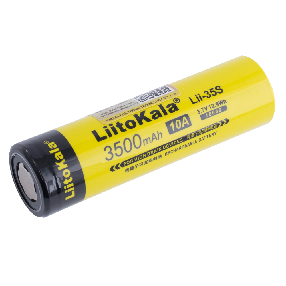 Li-Ion 3500mAh, 3,7V, 18650 LiitoKala літій-іонний акумулятор Lii-35S