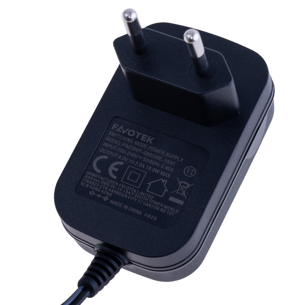 Блок живлення з вилкою 18W 9V, роз'єм:2.1x5.5 mm, PA018VP-090200E-15A1