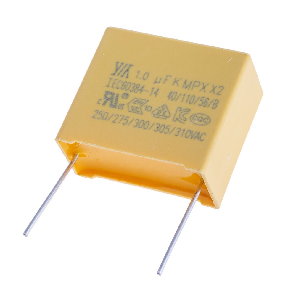 MPX 1µF 275VAC K(±10%), P=22,5mm, 26,5x22x12,5mm X2-105K275VACE6 YY-конденсатор плівковий