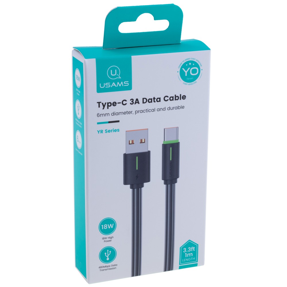SJ732 Type-C 3A Bicolor Charging & Data Cable --YR Series 1m (SJ732USB01 Black – USAMS) SJ732 Type-C 3A Bicolor Charging & Data Cable --YR Series 1m (SJ732USB01 Black – USAMS)