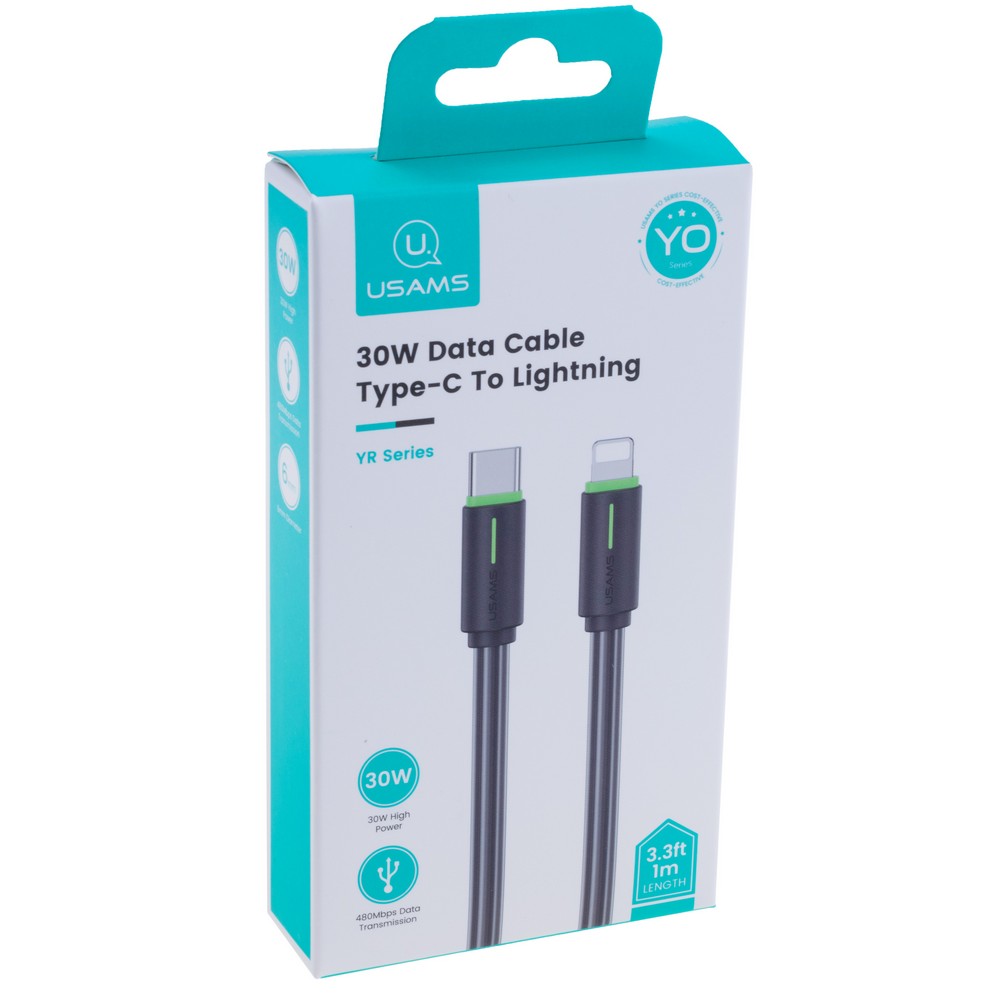 SJ735 30W Type-C To Lightning Bicolor Charging & Data Cable--YR Series 1m (SJ735USB01 Black – USAMS) SJ735 30W Type-C To Lightning Bicolor Charging & Data Cable--YR Series 1m (SJ735USB01 Black – USAMS)
