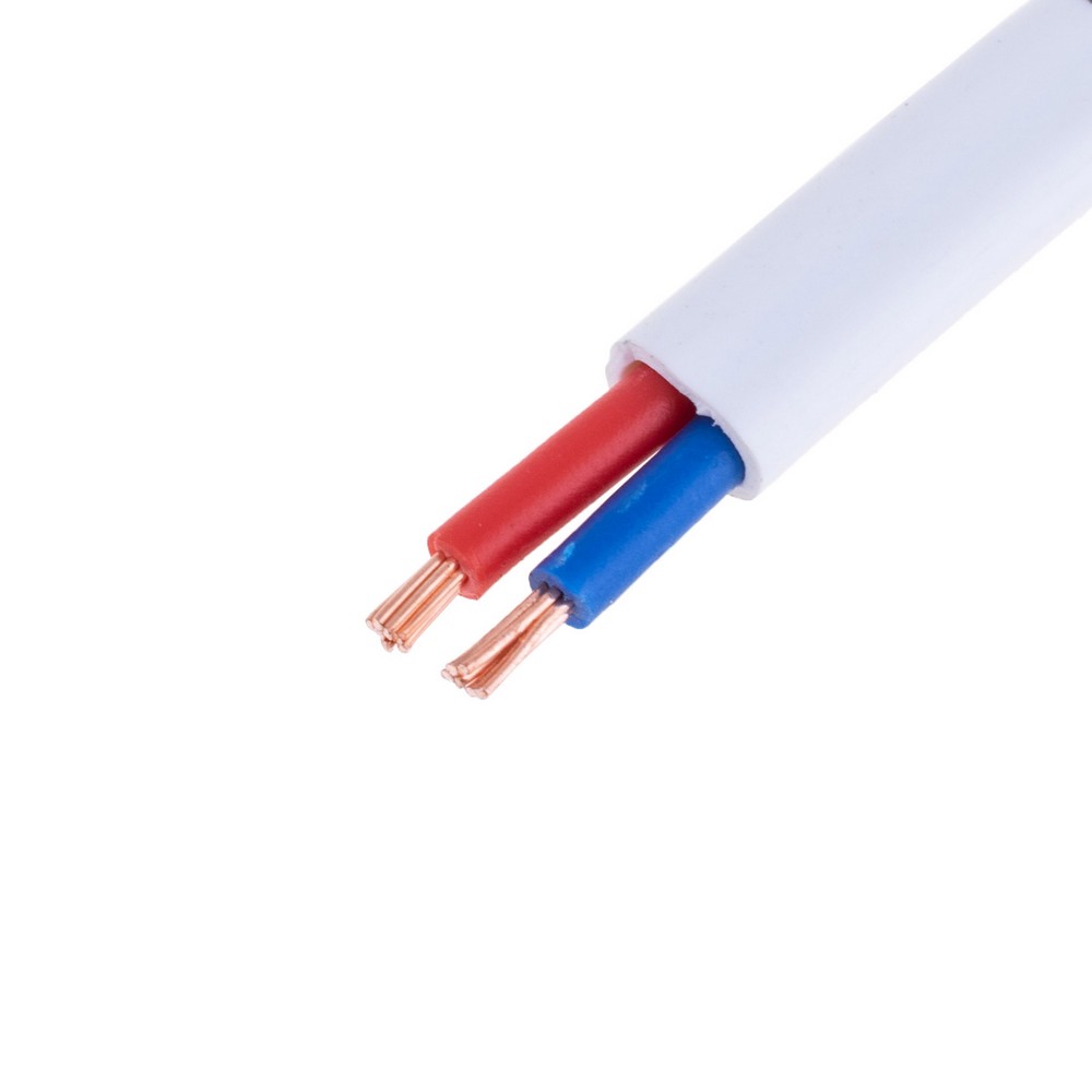 Провід плоский 2x1.5mm² багатожильний в білій оболонці 16AWG (PVC, 2 x 48xD0.2mm) чорний, червоний