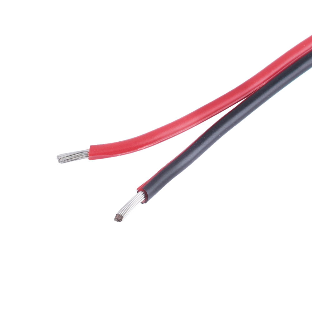 Провід живлення плоский 2-жильний 16 AWG (PVC, 26/0.25/TS) чорний+червоний