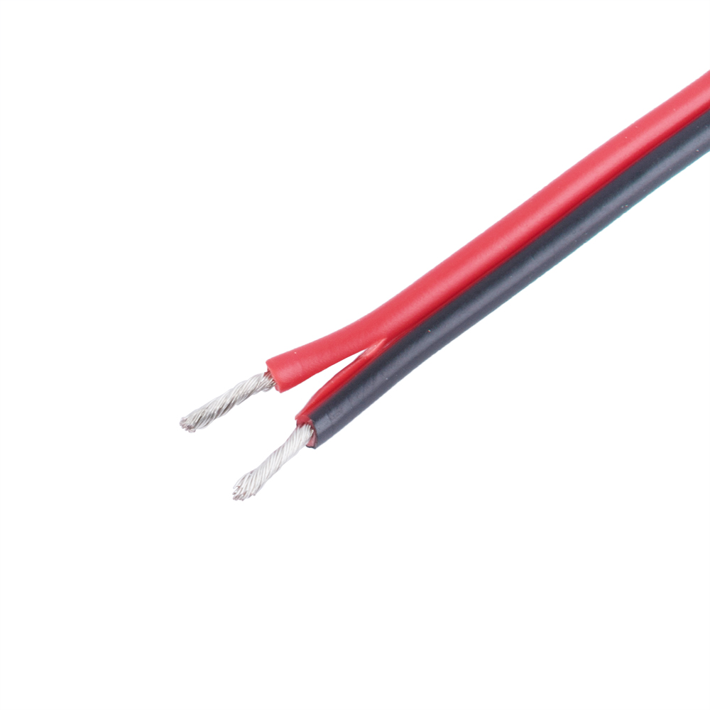 Провід живлення плоский 2-жильний 18 AWG (PVC, 34/0.15/TS) чорний+червоний