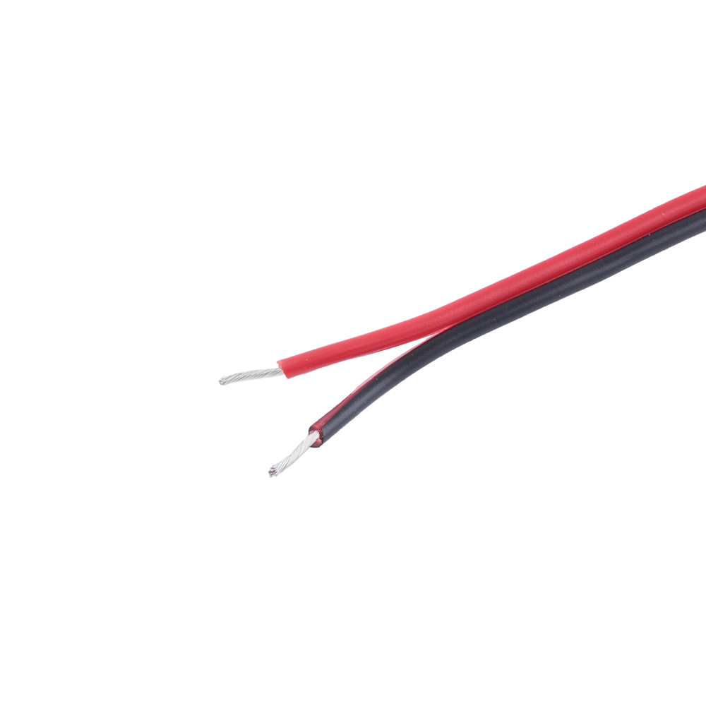 Провід живлення плоский 2-жильний 20 AWG (PVC, 21/0.15/TS) чорний+червоний