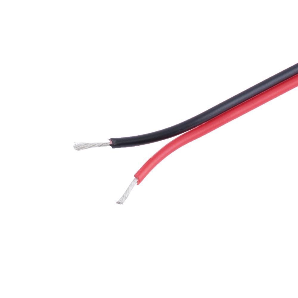 Провід живлення плоский 2-жильний 22 AWG (PVC, 17/0.14/TS) чорний+червоний