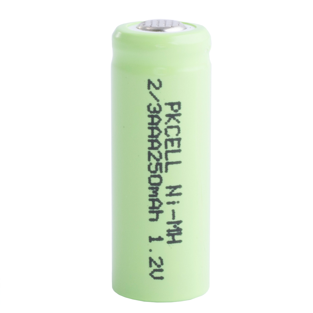 NiMH 250mAh, 1,2V, 2/3AAA PKCELL, нікель-метал-гідридний акумулятор flat cap