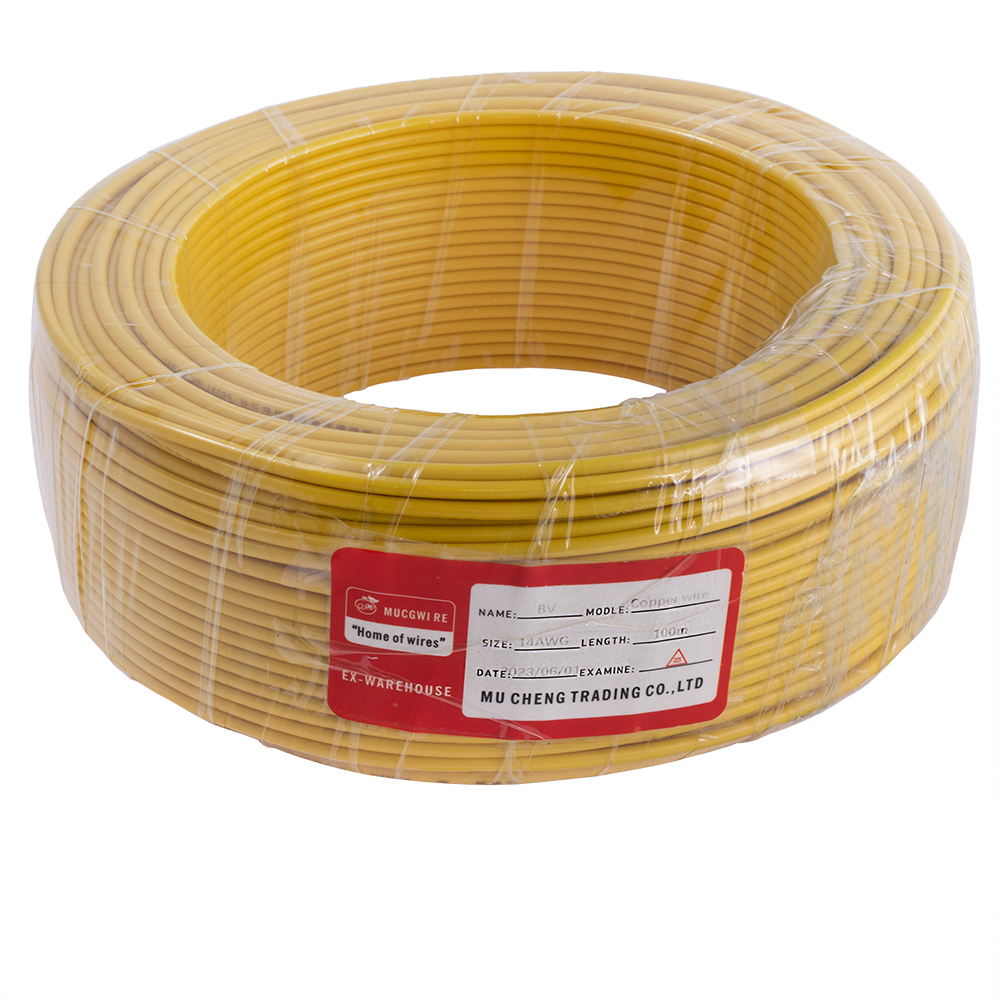 Провід одножильний 2.5mm² (14AWG/D1.78мм, мідь, PVC), жовтий