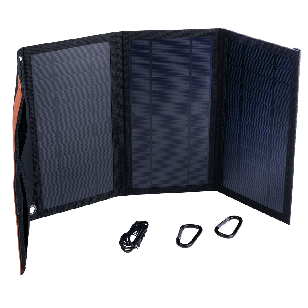 Портативний зарядний пристрій 20W 5V на сонячних модулях (Solar charger 21W 5V)