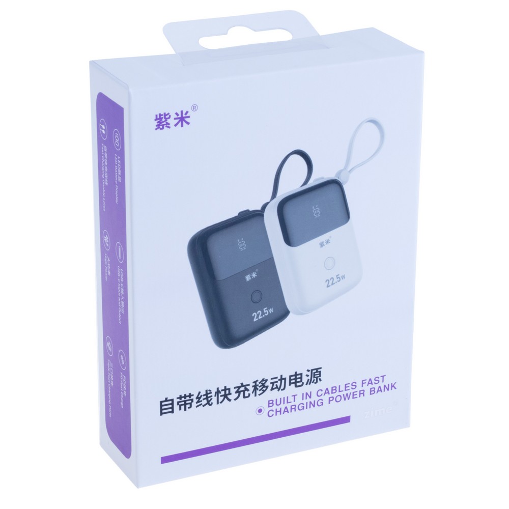 Power Bank 10000mAh 36.3Wh (5700mAh @ 5V/2A) 20W max Black (T137BF – zime)