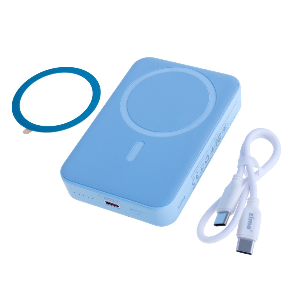 Power Bank 10000mAh 38.5Wh (6000mAh @ 5V/2A) 20W max Blue (WS-T156 – zime)