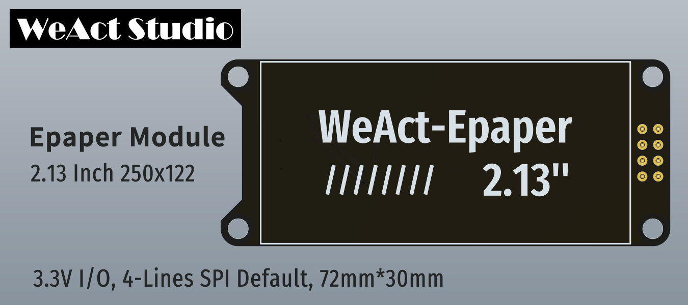 Дисплей чорнильний 2.13" E-Paper чорний/білий (WeAct Studio)