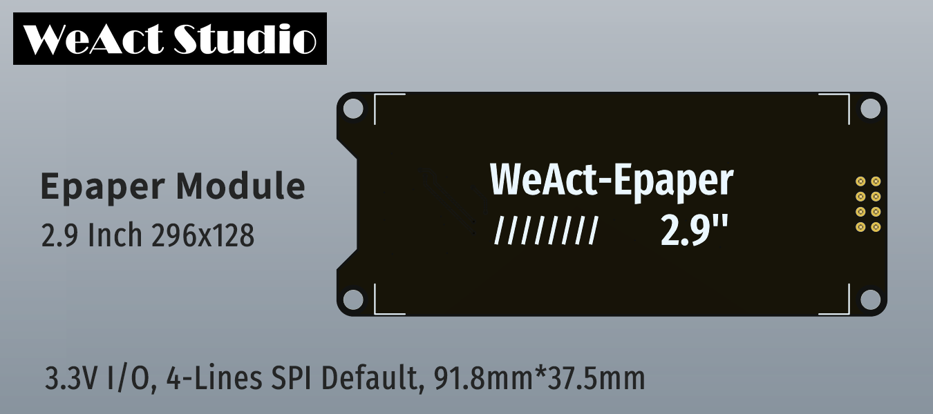 Дисплей чорнильний 2.9" E-Paper чорний/білий/червоний (WeAct Studio)