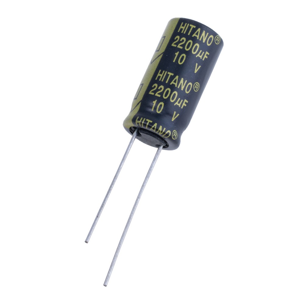 2200uF 10V EXR 10x21mm (low imp.) (EXR222M10B-Hitano) (електролітичний конденсатор низькоімпедансний)