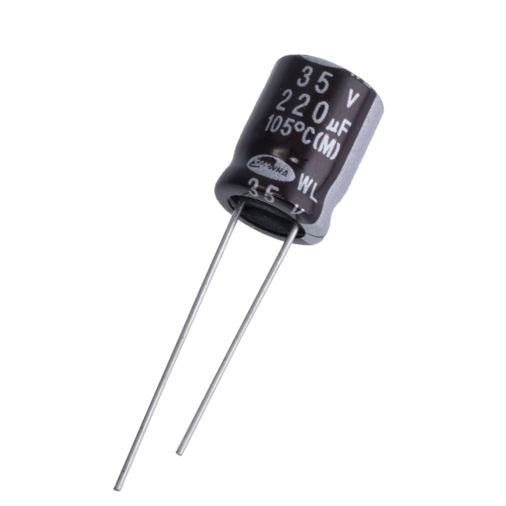 220uF 35V WL 10x12mm (WL1V227M1012MPA100-Samwha) (електролітичний конденсатор)