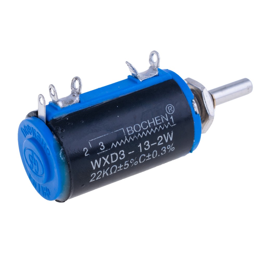 Багатооборотний потенціометр дротовий 22 kOhm, WXD3-13-2W-22K Ohm Багатооборотний потенціометр дротовий 22 kOhm, WXD3-13-2W-22K Ohm