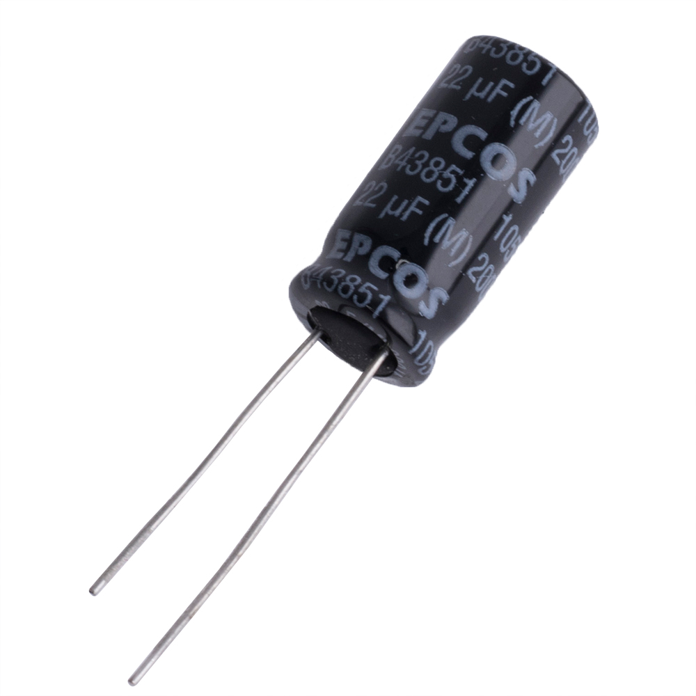 22uF 200V 10x20mm (B43851A2226M008-EPCOS) (електролітичний конденсатор)
