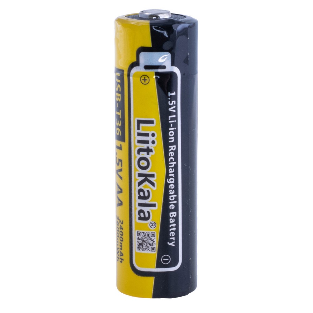 Li-Ion 2400mAh, 1,5V, AA Liitokala літій-іонний аккумулятор з USB type-C, USB-T36 1.5V AA 2400mAh