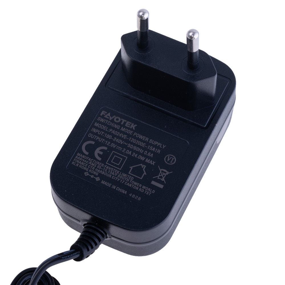 Блок живлення з вилкою 24W 12V, роз'єм:2.1x5.5 mm, PA024VE-120200E-15A1R