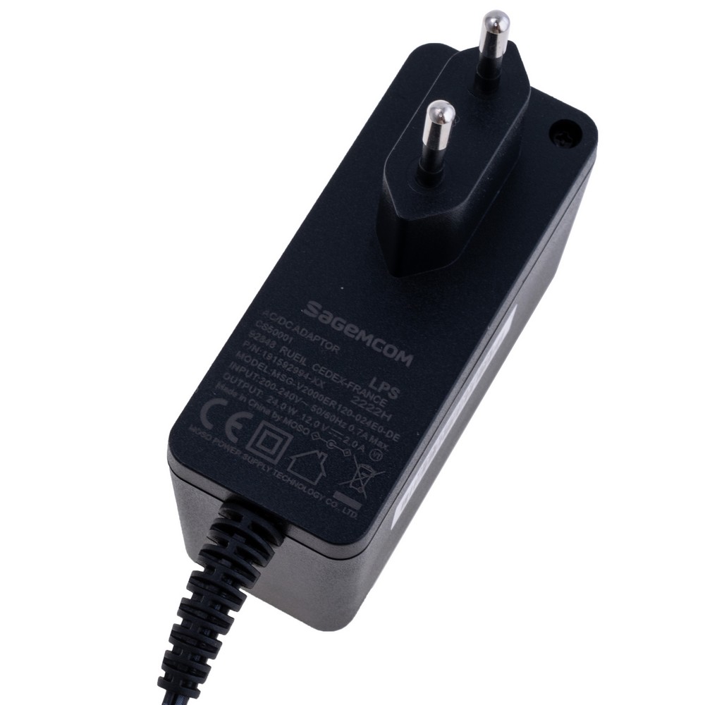 Блок живлення з вилкою 24W 12V, роз'єм:2.5x5.5мм, NBS24N120200VE Блок живлення з вилкою 24W 12V, роз'єм:2.5x5.5мм, NBS24N120200VE