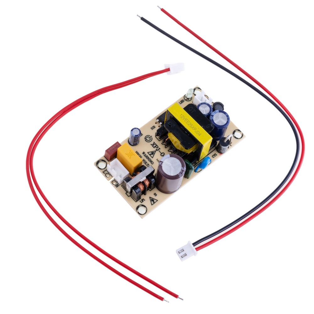 Драйвер для світлодіодів 24W без корпуса, DC 12V @ 2A, AC 180-240V, 70x38x24mm