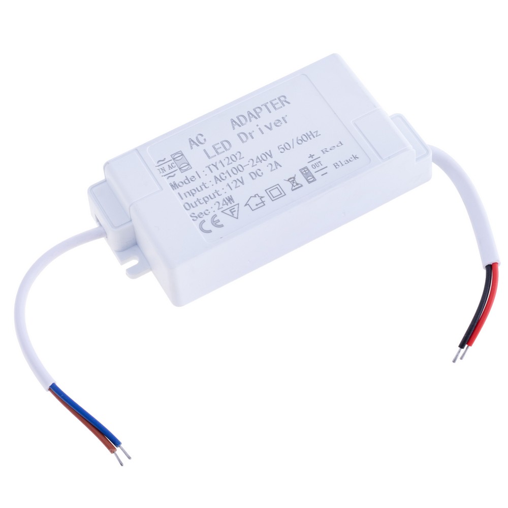 Драйвер для світлодіодів 24W в корпусі, DC 12V ±5% @ 2A, AC 100-240V, 95x44x20mm (TY-12-02)