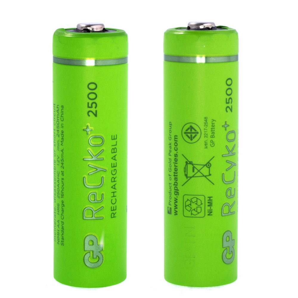 NiMH 2500mAh, 1,2V, AA GP Batteries, нікель-метал-гідридний акумулятор ReCyko GP250AAHCE-2GBE4