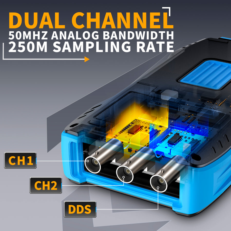 Двоканальний цифровий осцилограф 2C53T Standard Handheld 3 In 1 Oscilloscope with P6100 probe