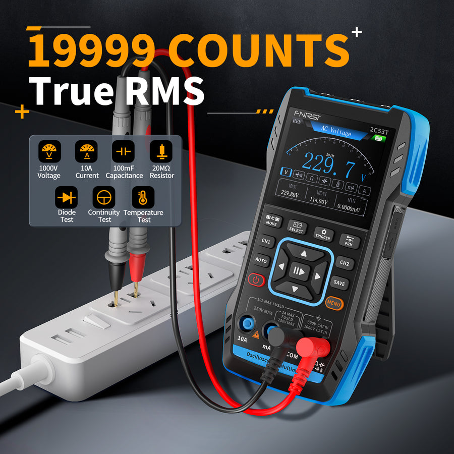 Двоканальний цифровий осцилограф 2C53T Standard Handheld 3 In 1 Oscilloscope with P6100 probe