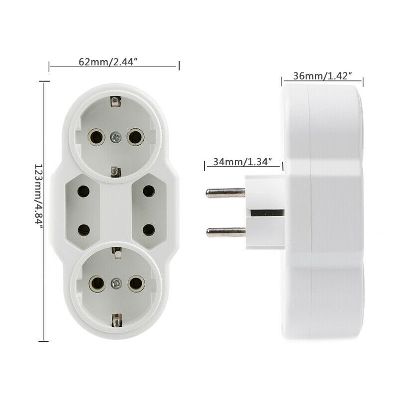 Мережевий розгалужувач на 4 розетки (2 Shuko + 2 Europlug) Мережевий розгалужувач на 4 розетки (2 Shuko + 2 Europlug)