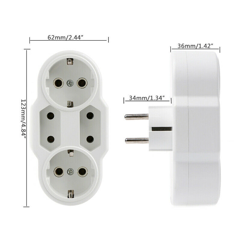 Мережевий розгалужувач на 4 розетки (2 Shuko + 2 Europlug)