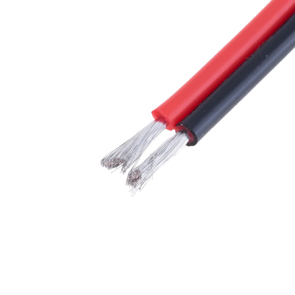 Силіконовий провід 2-жильний 16AWG (1.3mm2-252/0.08TS) чорний, червоний