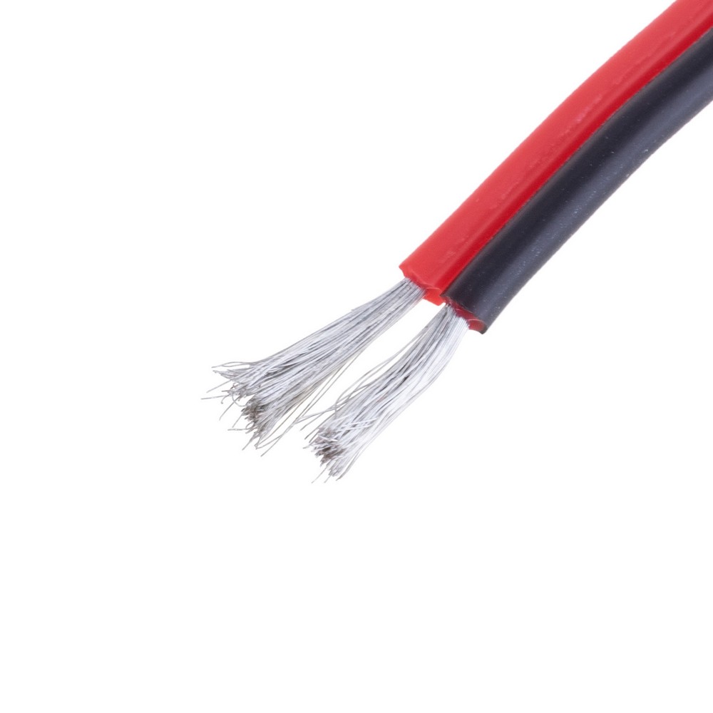 Силіконовий провід 2-жильний 18AWG (0.75mm2-150/0.08TS) чорний, червоний