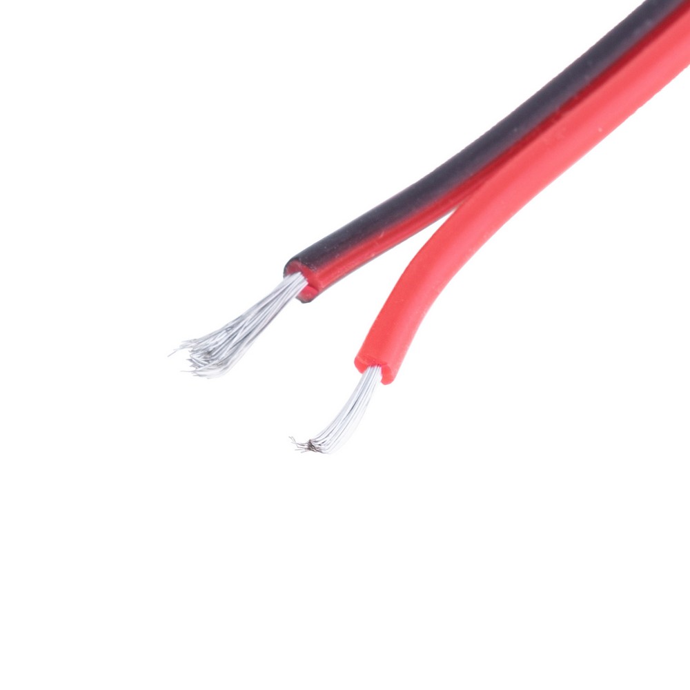 Силіконовий провід 2-жильний 22AWG (0.3mm2-60/0.08TS) чорний, червоний