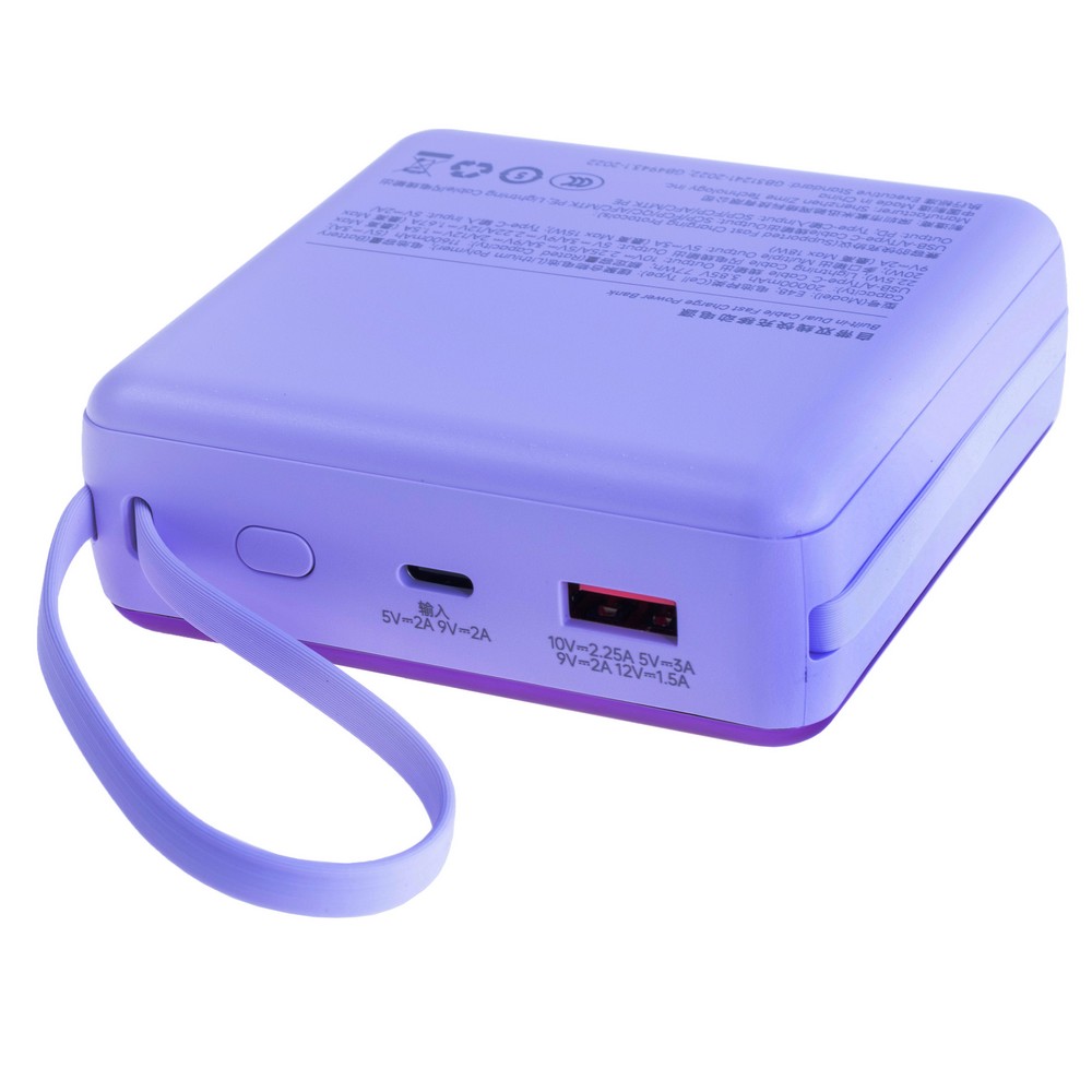 Power Bank 20000mAh 77Wh (11600mAh @ 5V/3A) 22.5W max Purple (E48 – zime)
