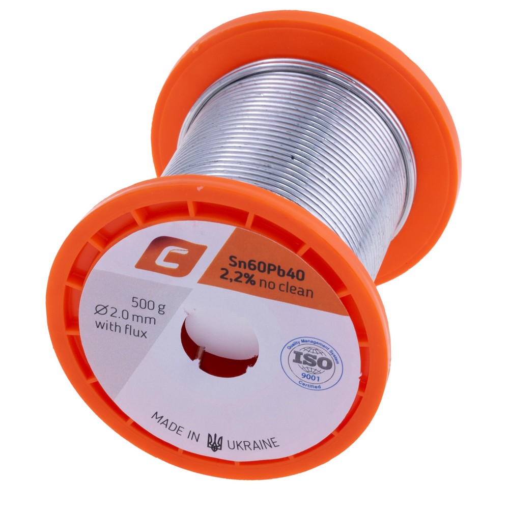 Дротяний припій, 2mm 500g з флюсом, свинцевий, Sn60Pb40