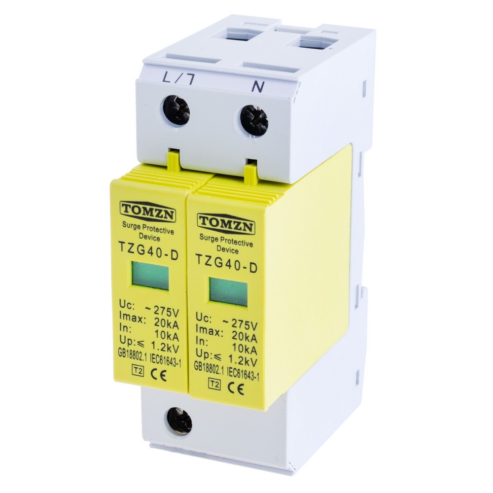 Пристрій захисту від імпульсних перенапруг 2P AC SPD TZG40-D(10KA-20KA) 275V