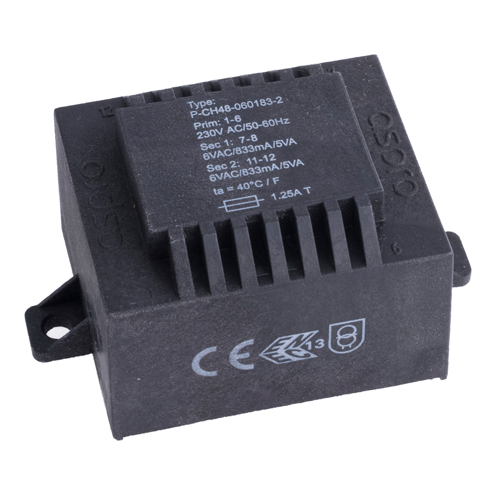 Трансформатор залитий 10VA, 2х6 V, P-CH48-060183-2 Aspro Трансформатор залитий 10VA, 2х6 V, P-CH48-060183-2 Aspro