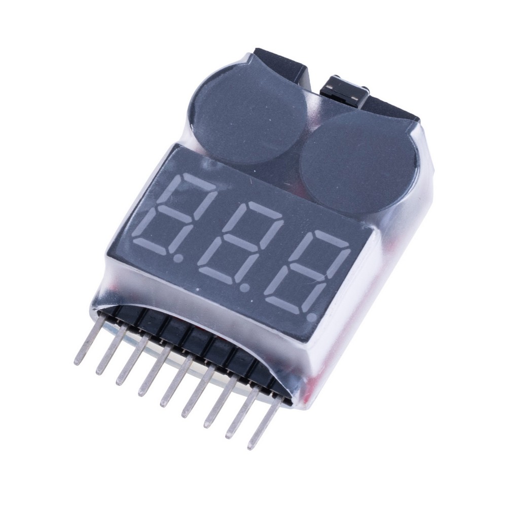 Сигналізатор низького рівня заряда акумулятора, 3.7-30V 1-8S Battery Voltage Tester & Low Voltage Buzzer Alarm TZT 1-8S Lipo/Li-ion/Fe