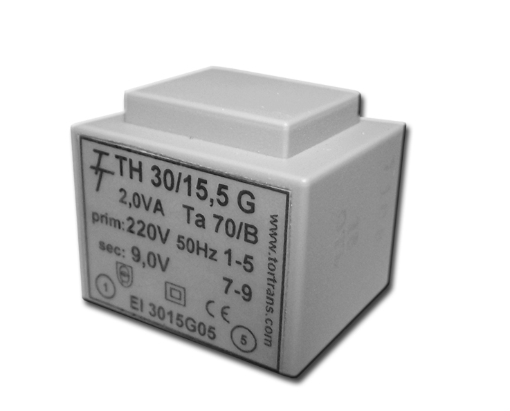 Трансформатор залитий 2VA, 15 V, TH30/15G 15V (код EI 3015G 08) Тортранс