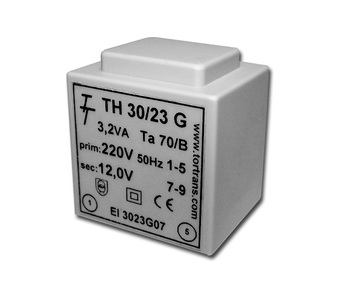 Трансформатор залитий 3,2VA, 12 V, TH30/23G 12V (код EI 3023G 07) Тортранс