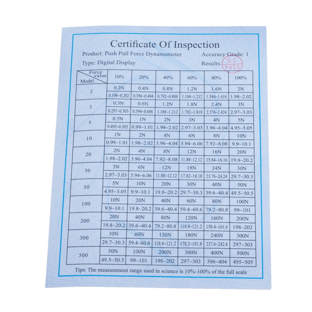 Портативний цифровий динамометр 300N для вимірювання зусилля на розтяг  та натиск