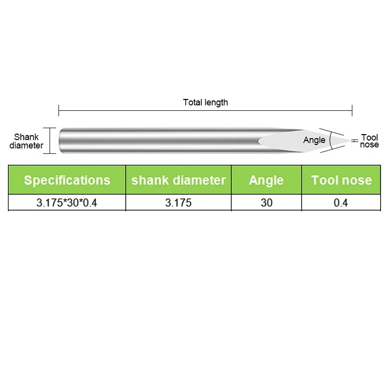 Гравірувальна фреза 3.175*30*0.4