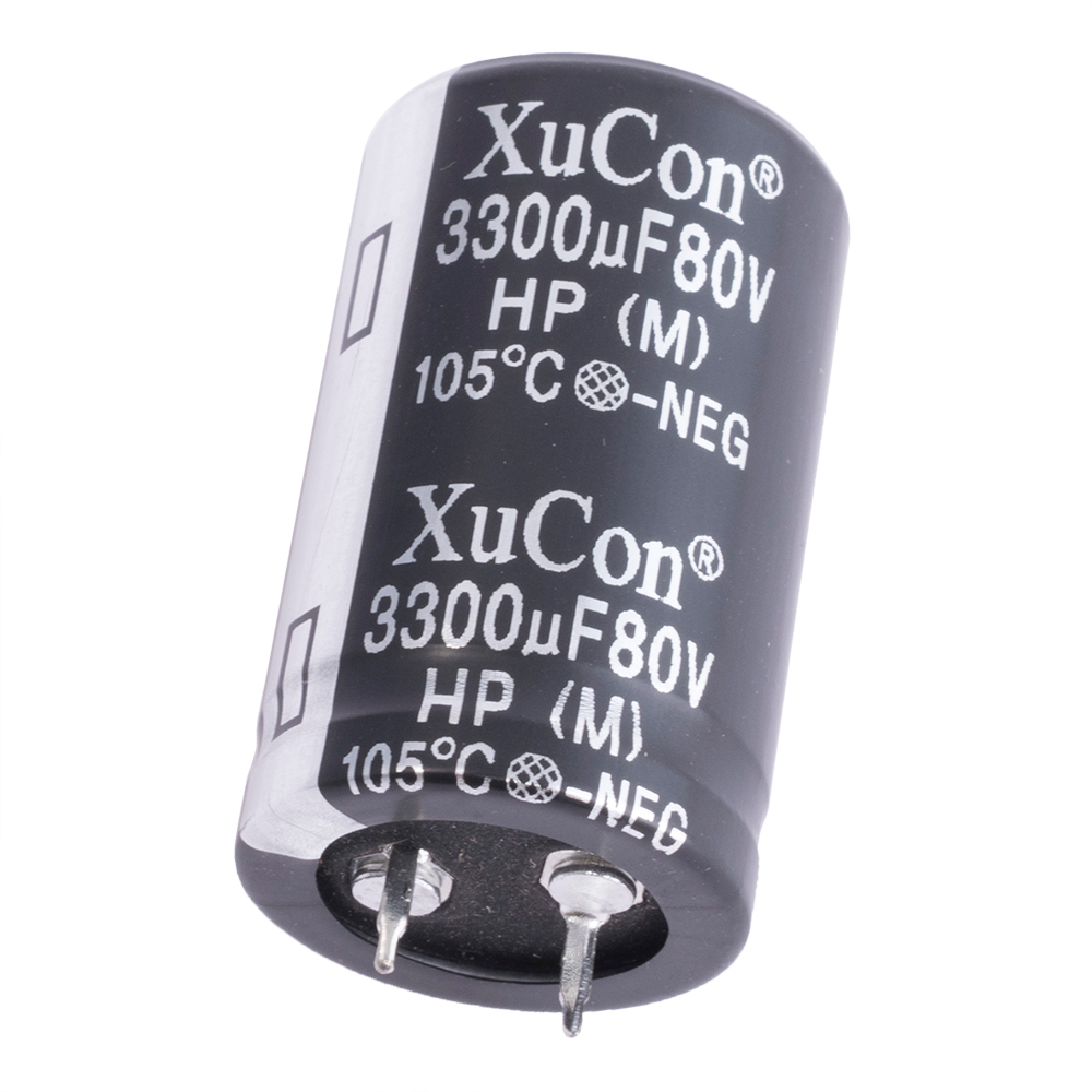3300uF 80V 20% 25x40mm (J02A338M1KD25L40-JEC) (електролітичний конденсатор)