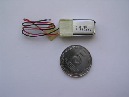 LiPo 110 mAh, 3,7V, 6x12x25мм Wanmabattery акумулятор літій-полімерний 601225