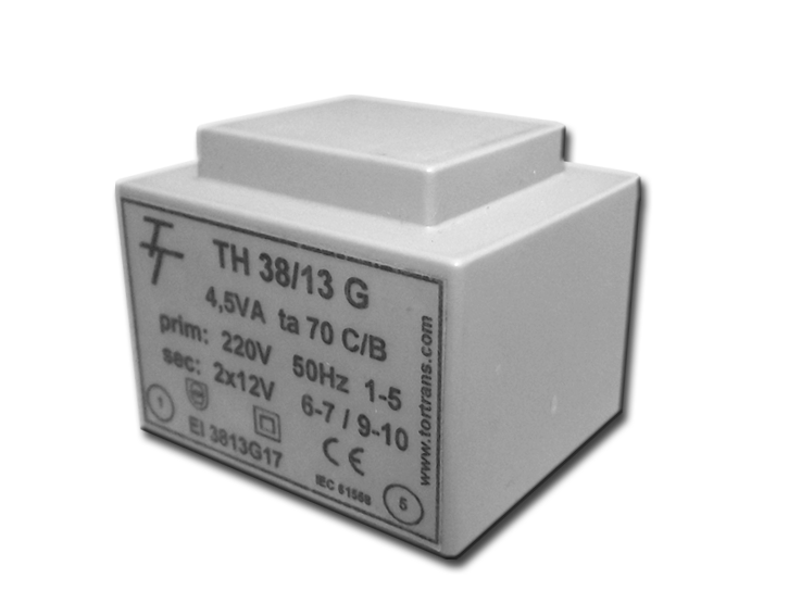 Трансформатор залитий 5VA, 24 V, TH38/13G 24V (код EI 3813G 10) Тортранс