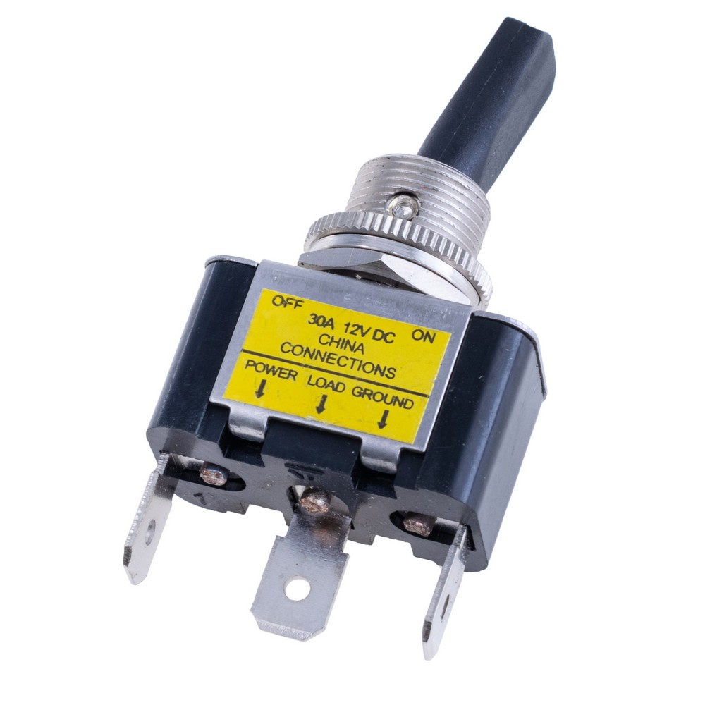 Тумблер 3 контакти ON-OFF з жовтим підсвічуванням 12VDC ASW-07D-2