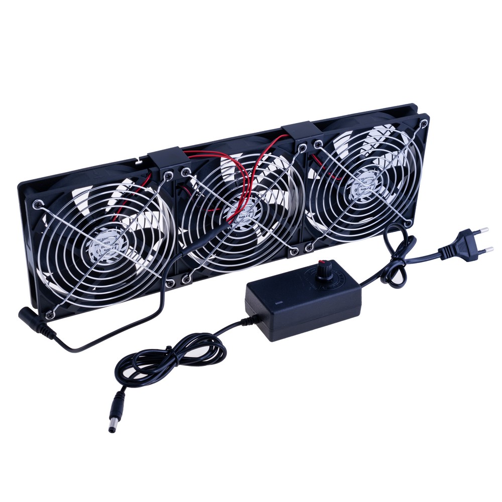Збірка 3 вентилятора 360x120mm, із захистом та регулятором 220VAC. Збірка 3 вентилятора 360x120mm, із захистом та регулятором 220VAC.