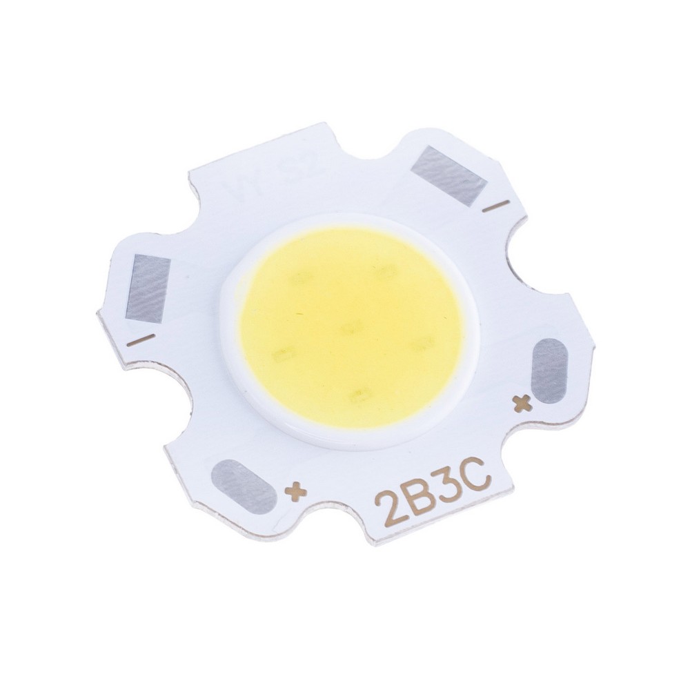 Світлодіод 3W, білий холодний 6500K 20x20 mm, COB Світлодіод 3W, білий холодний 6500K 20x20 mm, COB